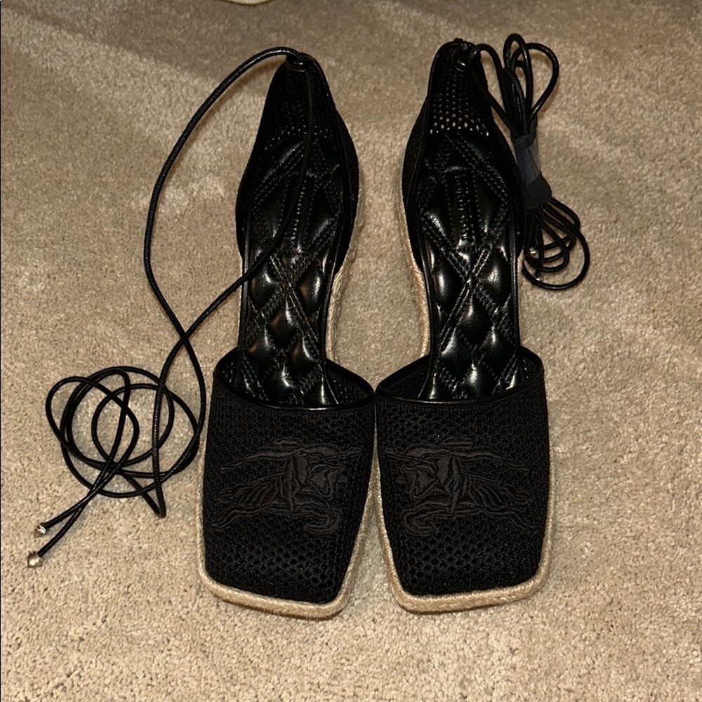 NWOT Burberry Wedge Espadrilles